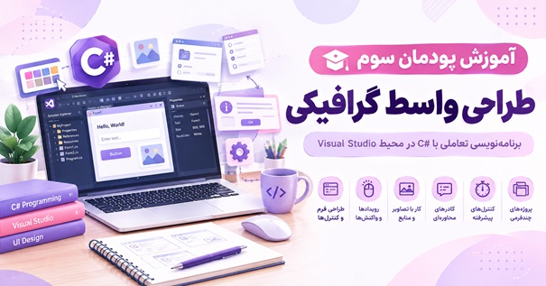 کاور آموزش پودمان سوم طراحی واسط گرافیکی با C# و Visual Studio