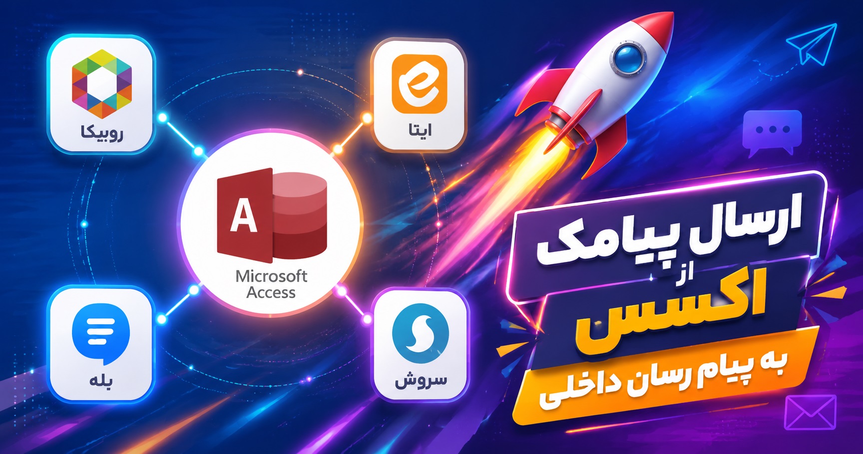 ارسال پیامک از اکسس به پیام رسان داخلی