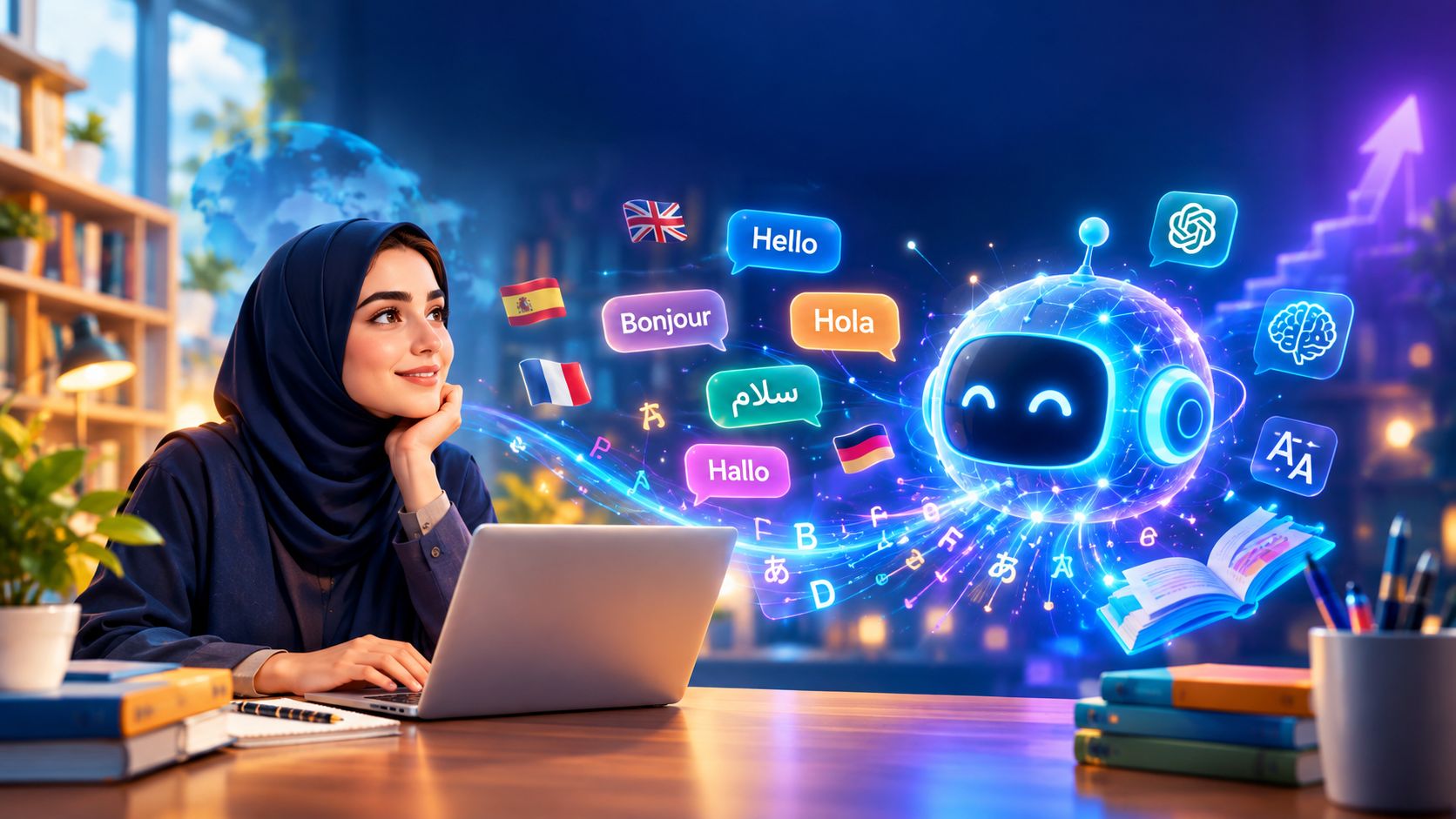 یادگیری زبان با هوش مصنوعی